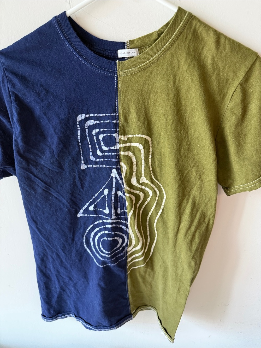 Kids Two-Tone Graphic T-Shirt — Navy & Olive